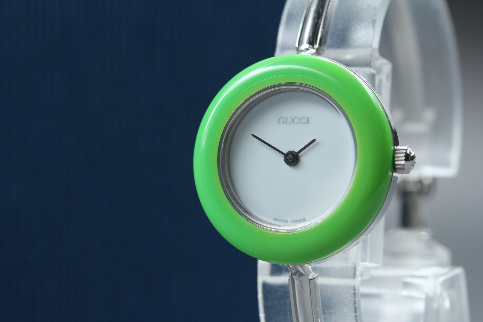 Vintage Gucci Change Bezel 11/12.2L Light Green Bezel Silver Women’s Qz Watch