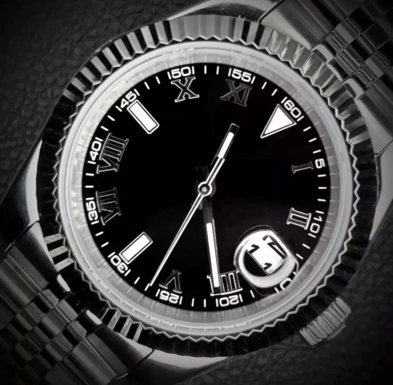 Custom Night Black 39mm DJ Style Mod Watch w/ NH35 Automatic
