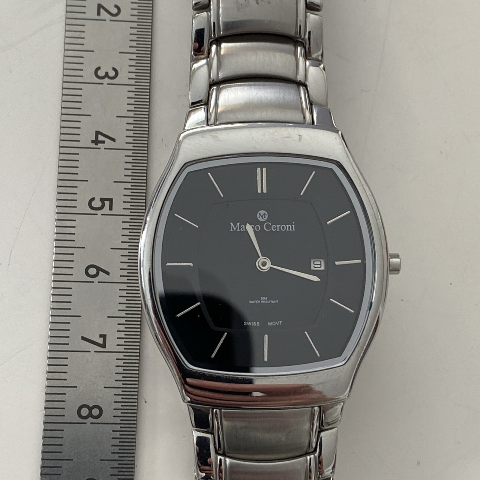 Marco Ceroni Swiss Made Mens Watch nice condition and with new battery fit 18cm