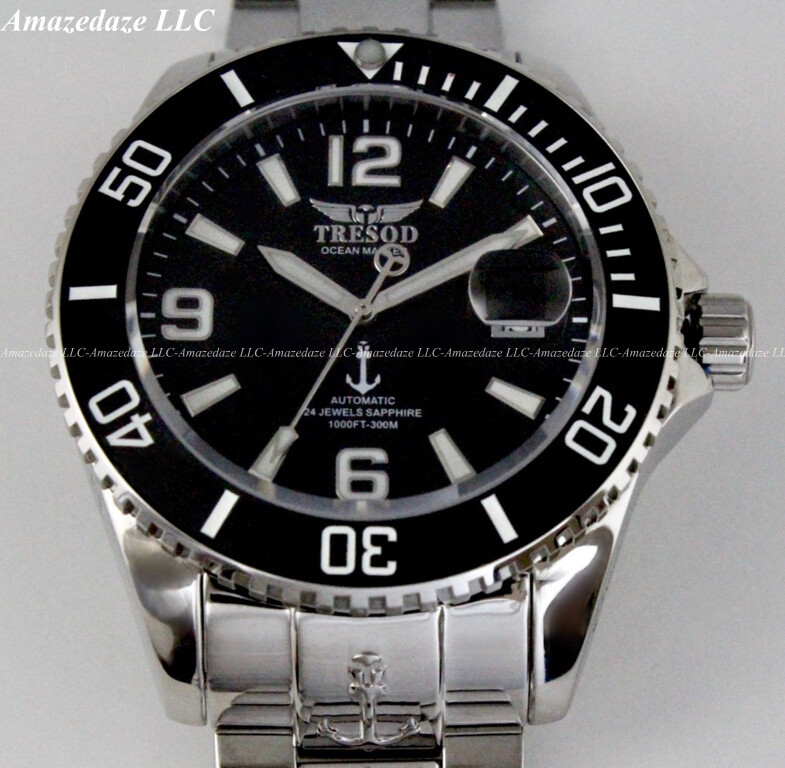 Tresod Mens 300M Ocean Master Sapphire Crystal Ceramic Bezel 24J Automatic Watch