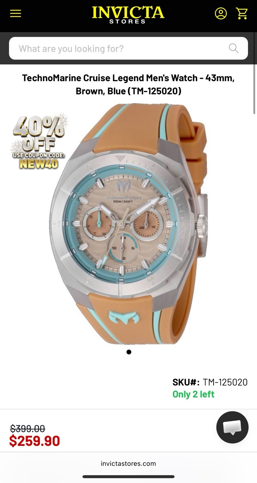 TechnoMarine Cruise Legend Men’s 43mm Watch – Sand Brown Wave Dial, Teal/Tan