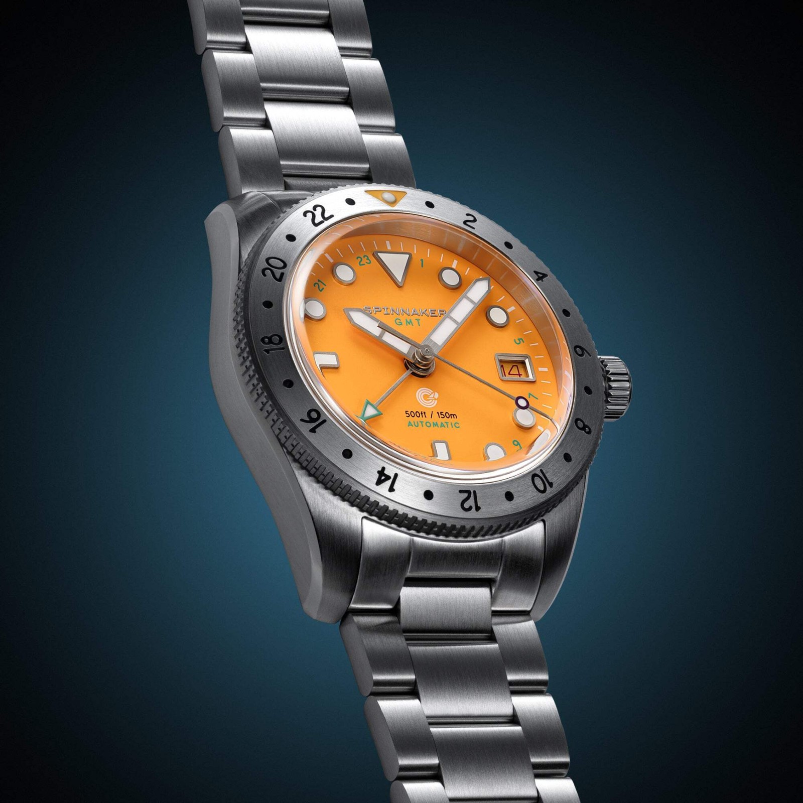 Croft 39 GMT Automatic Yellow / Stainless Steel | Yellow Dial Wristwatch SP-5157