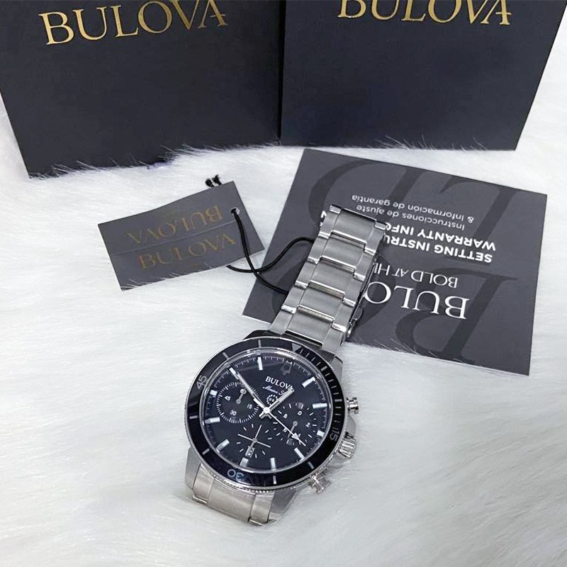 Bulova Series C Black Dial Marine Star Men New 96B272 Chronograph Watch (45MM)