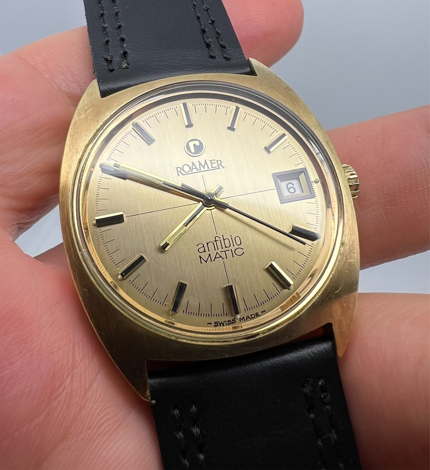 VINTAGE ROAMER ANFIBIO MATIC AUTOMATIC GOLD PLATED MENS WATCH