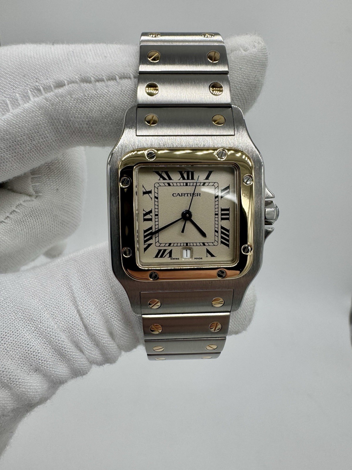 Cartier Santos Galbee 187901 Quartz Watch 29mm Two-Tone 18k Stainless Steel