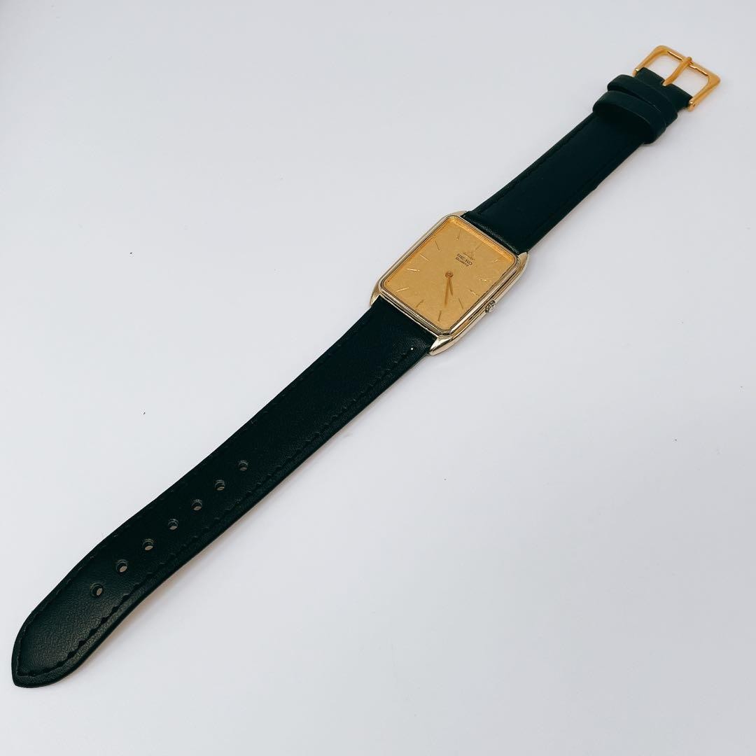 Seiko Rectangular 5Y30-5D50 Vintage Quartz Watch Black Japan 071122