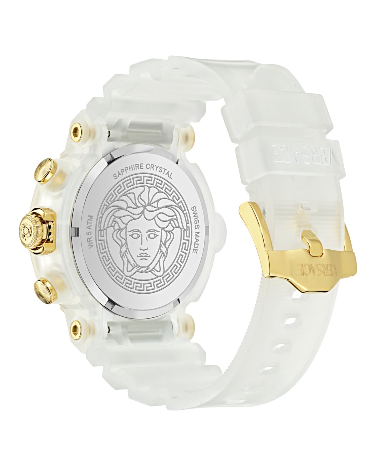 Versace Mens White 45mm Strap Fashion Watch