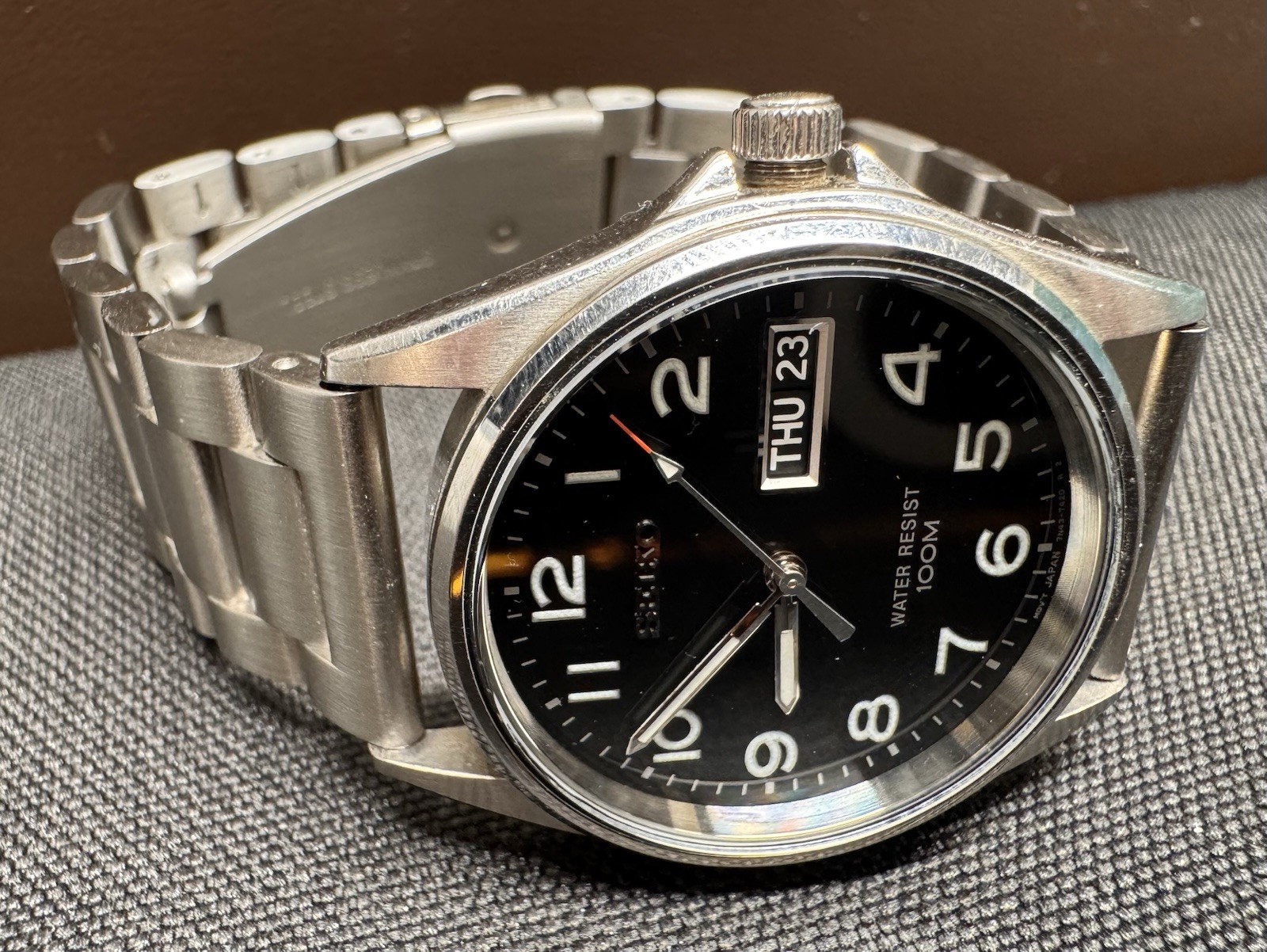 Seiko 7N43-9101 VTG Men’s Quartz Watch – Sapphire Crystal – New Battery – 37mm