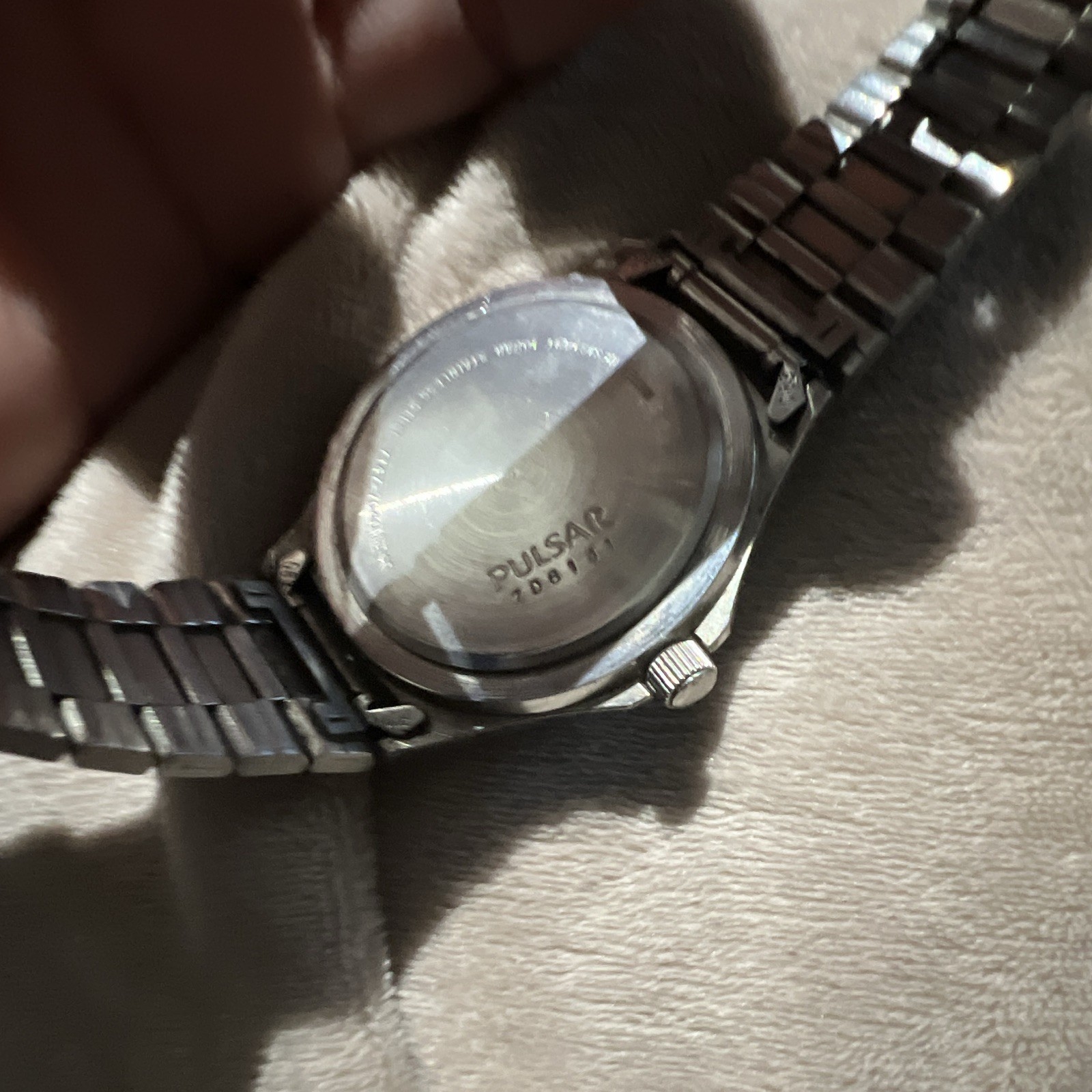 Pulsar Quartz Silver Tone Steel Bracelet Watch White Dial Date 100m