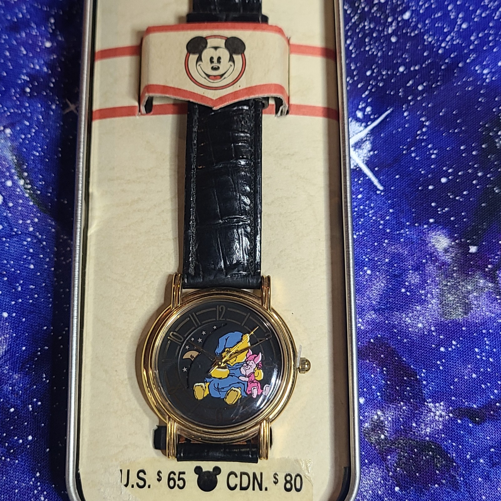 Disney Pooh Piglet Day Night Watch DS-82 Tin Box Papers Ready To Wear | Video