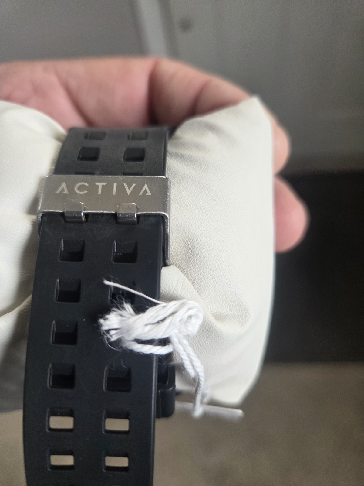 Activa Digital Quartz Sport Wristwatch Black Resin Strap White Case w/ Box