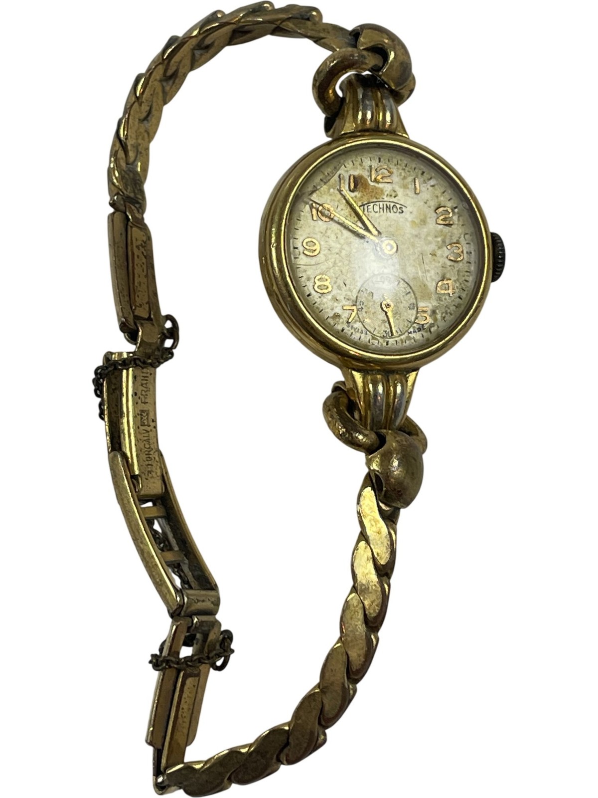 Technos Vintage Ladies Wristwatch 15 Jewels Swiss Made Gold Tone Spares Repair