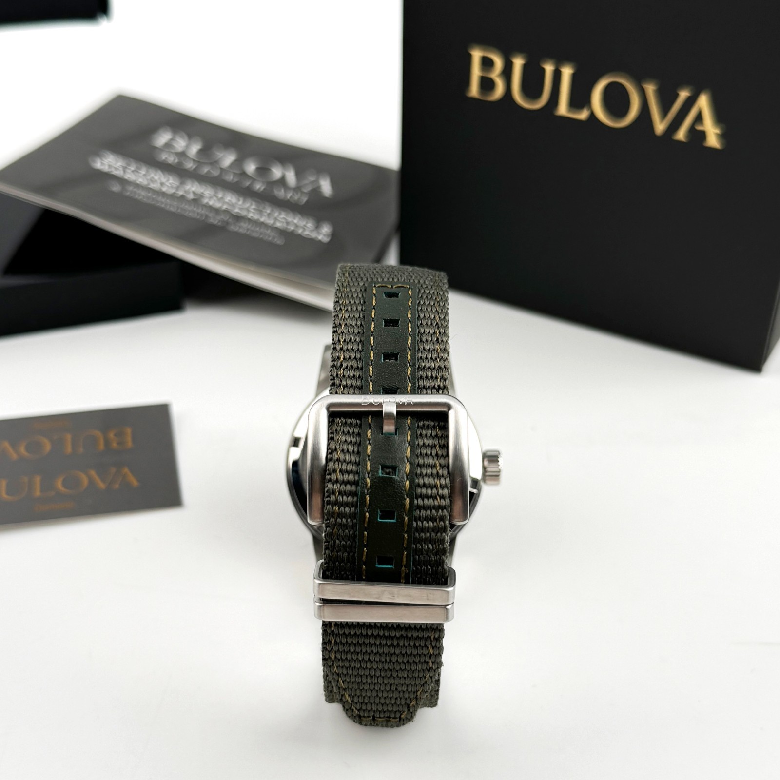 Bulova 96A259 Men’s Hack Watch automatic Black Dial Nylon Men’s Watch 38mm