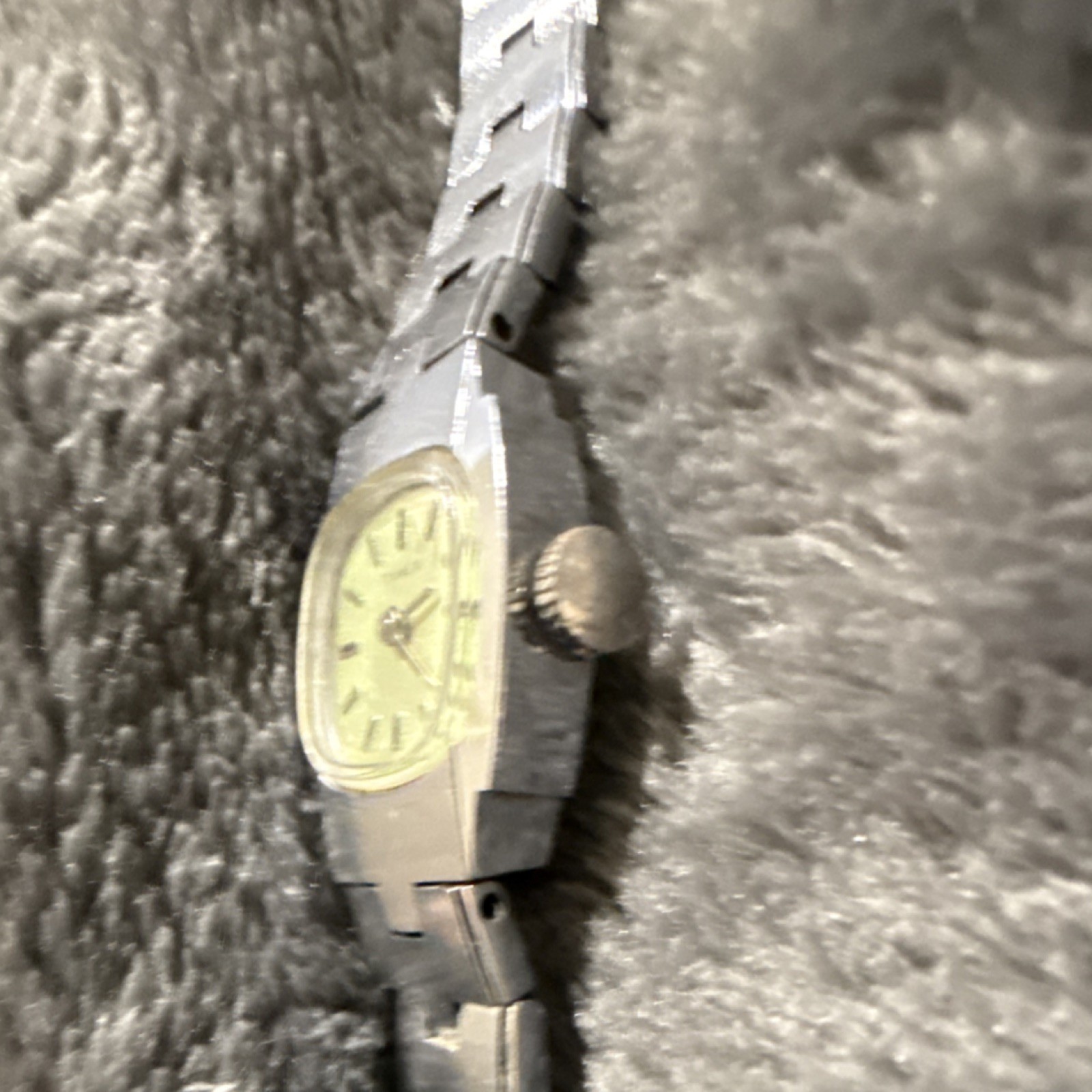 Timex Analog Wristwatch Silver Bracelet Band Baton Indexes Square Champagne Dial