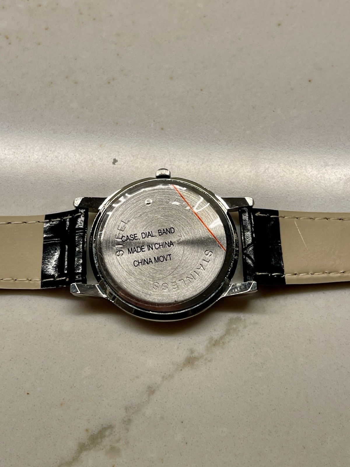 NEW VTG Unbranded Women’s 30mm Watch Silver Tone Black Face Faux Leather Strap