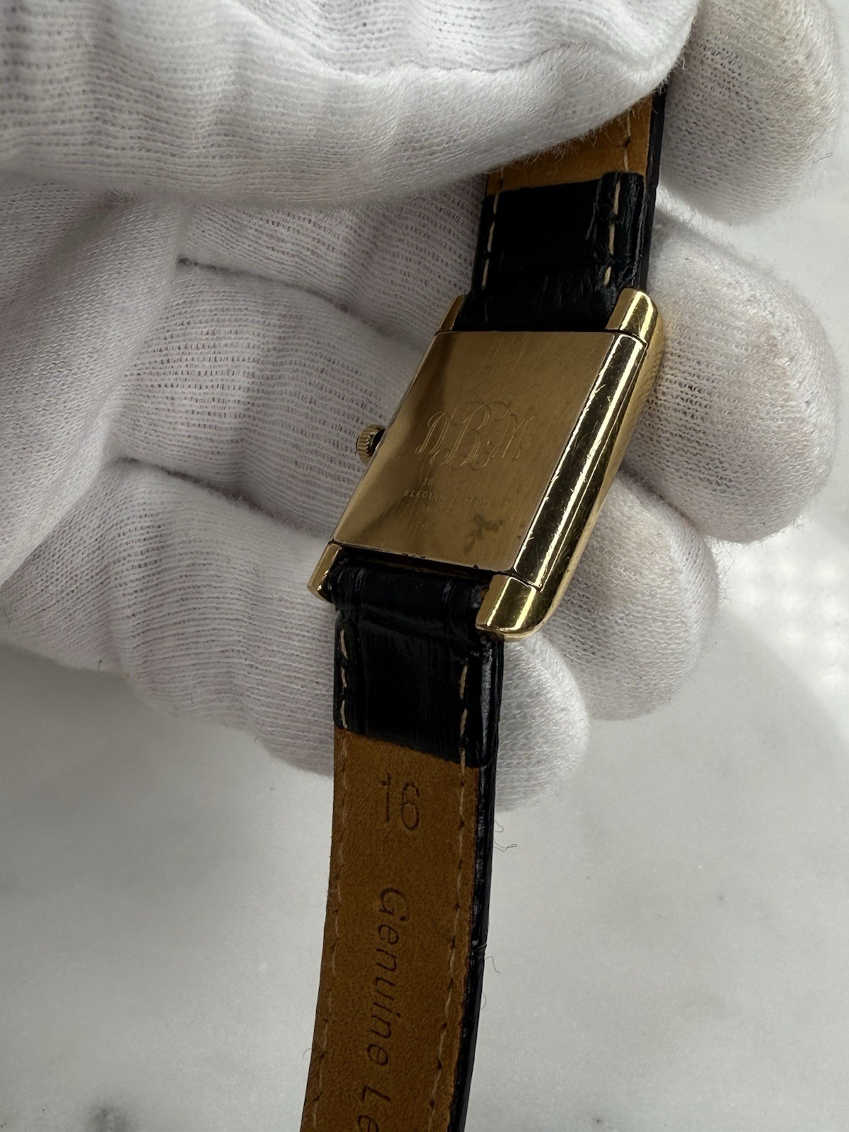 Auth Vintage Cartier Tank 18k Electroplated 1970s 21x28mm Manual Wind Movement