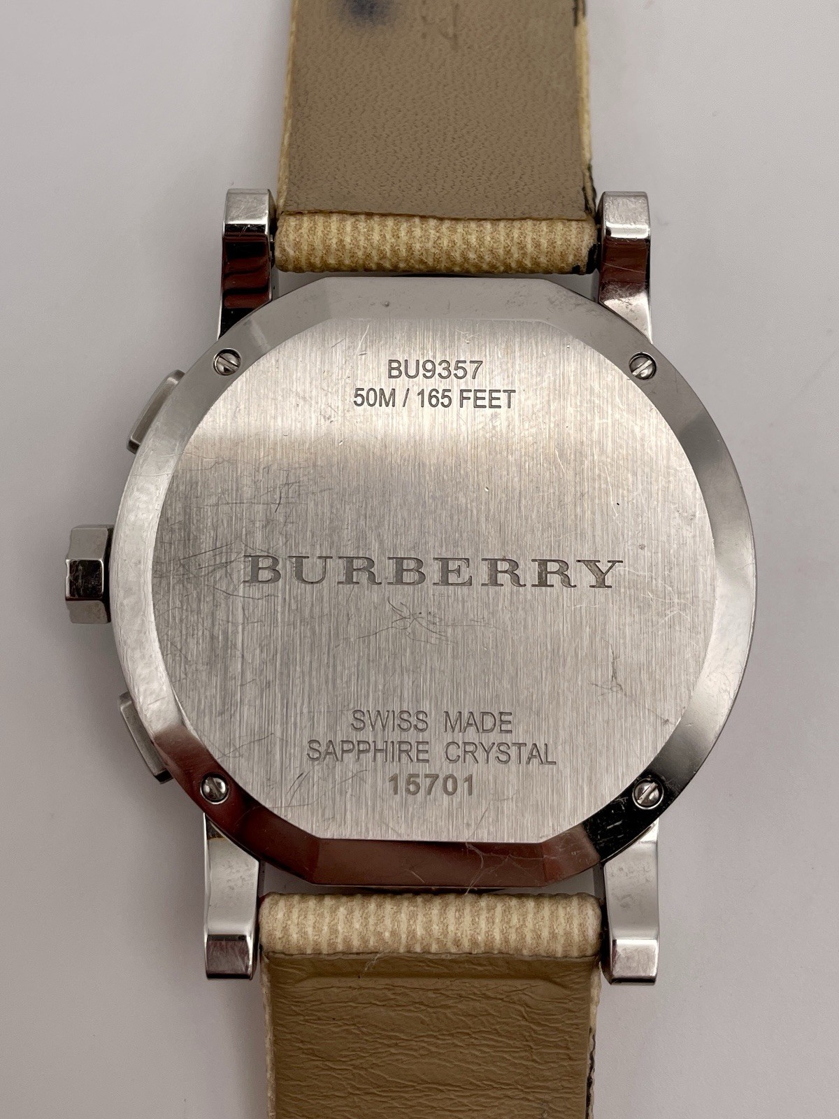 Burberry The City Nova White Swiss Unisex Watch WR 50M BU9357 New Battery