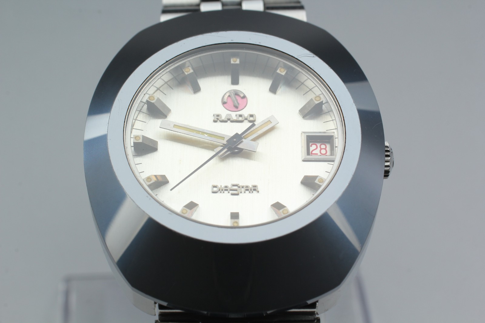 *Near MINT* Vintage RADO DIASTAR 1/E Silver Date 35mm Mens Automatic Watch JAPAN