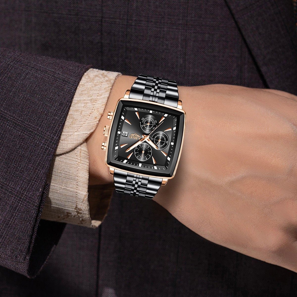 🔥Men Watch Stainless Steel Quartz Date Luminous Business Wristwatch Waterproof