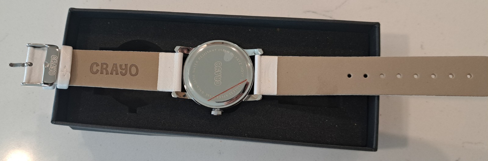 Crayo Unisex Watch White/Chrome CRADD005 NEW IN BOX Japan Movement