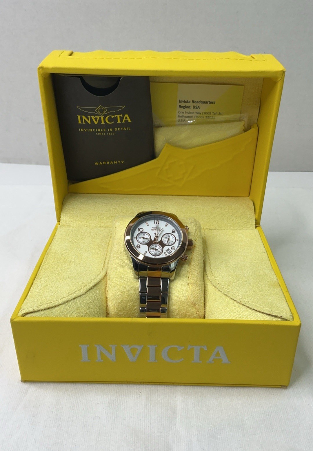Invicta Angel Women’s Quartz Chronograph Date Two-Tone Bracelet White Dial