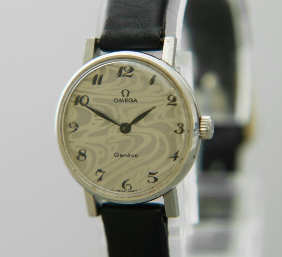 [Exc+5] OMEGA Geneve Cal.485 Manual Winding Silver Marble Dial Women’s Watch