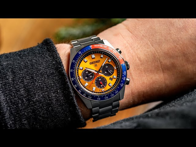 Seiko Prospex Speedtimer “Pogue” Orange Dial Stainless Steel Watch SSC947