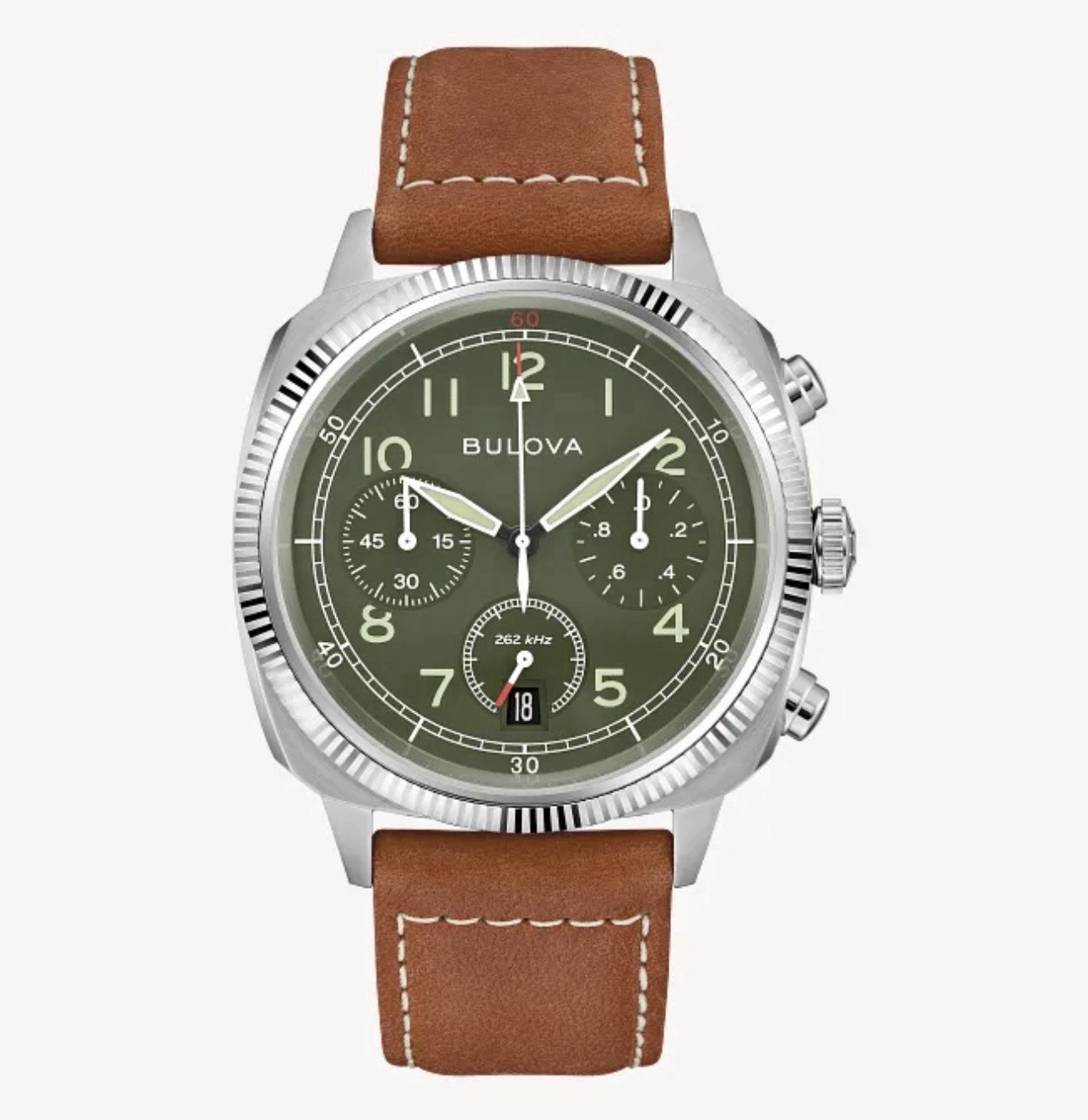 Bulova Military VWI Special Edition 96B482 Green Dial Chronograph Watch w/ Box