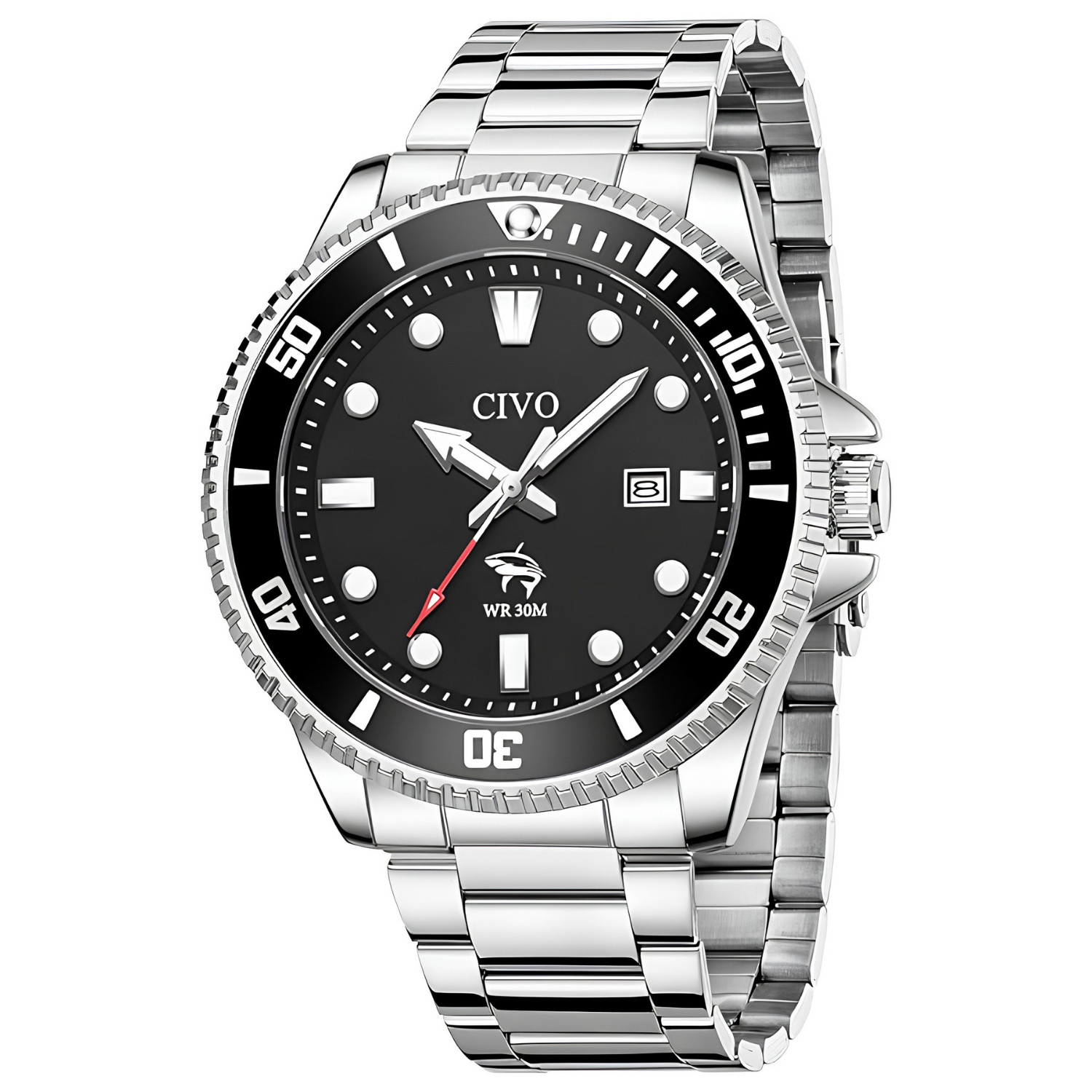 Mens Sport Watch Waterproof Analog Luminous Date Silicone Strap Outdoor Casual