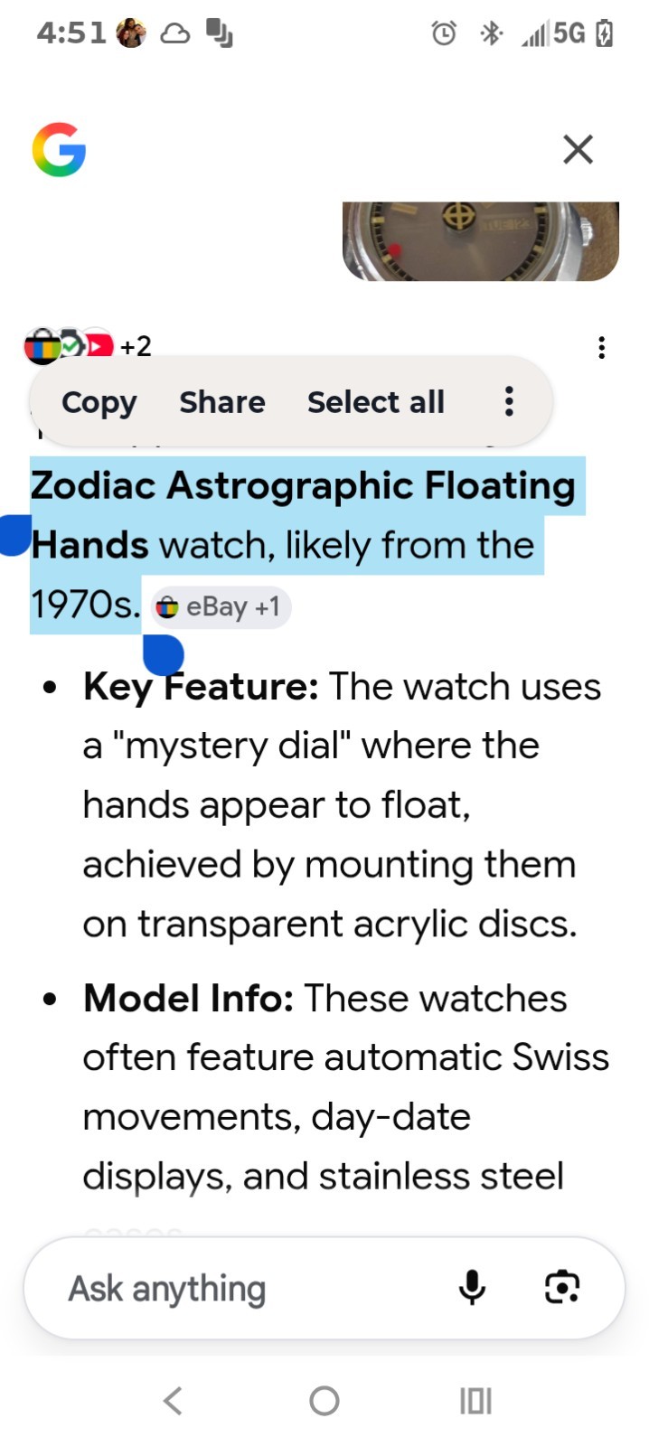 Zodiac Astrographic Mystery Dial Day/Date Auto SS 36mm Silver Bracelet Box