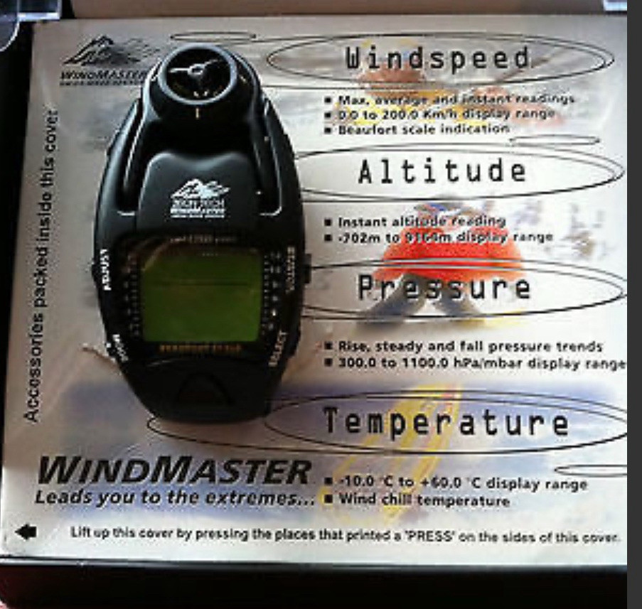 Unusual Zeon Windmaster. reads altitude, pressure, temperature, Windspeed.Chrono