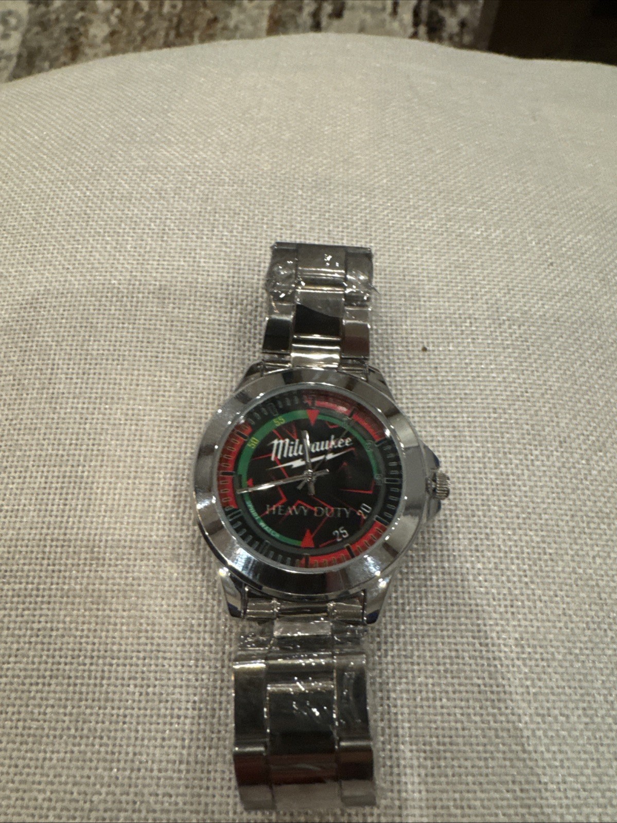 NEW ITEM! Milwaukee Tools Heavy DUTY Red Black Theme Stainless Steel Wristwatch!