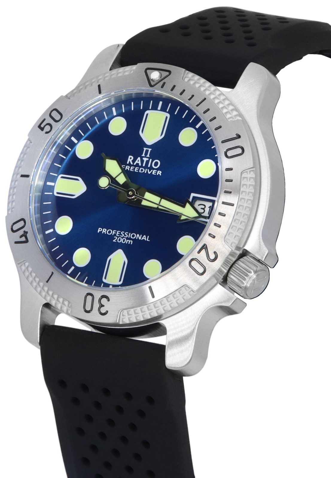 Ratio FreeDiver Silicon Strap Professional Quartz Diver’s RTF023 200M Mens Watch