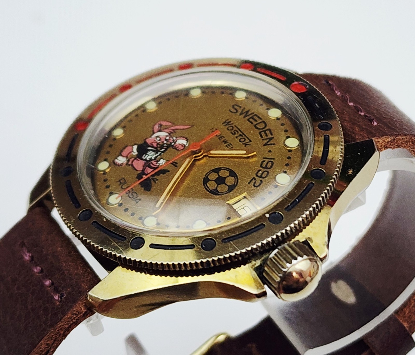 Men’s RUSSIAN Vintage 90’s Watch VOSTOK “Soccer EURO 1992 Sweden”. Manual Wind