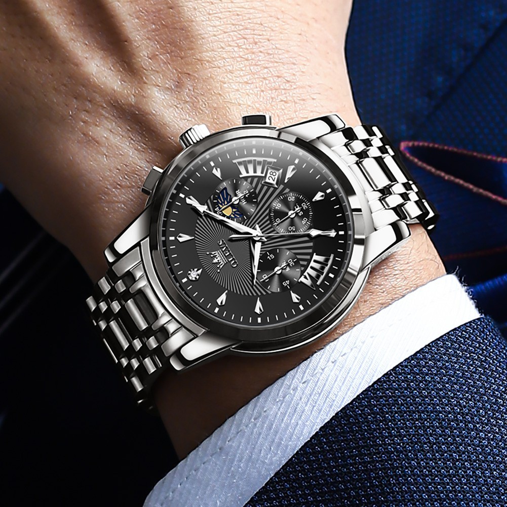 OLEVS 2892 Luminous Multifunctional Male Gift Top Quality Casual Quartz Watch