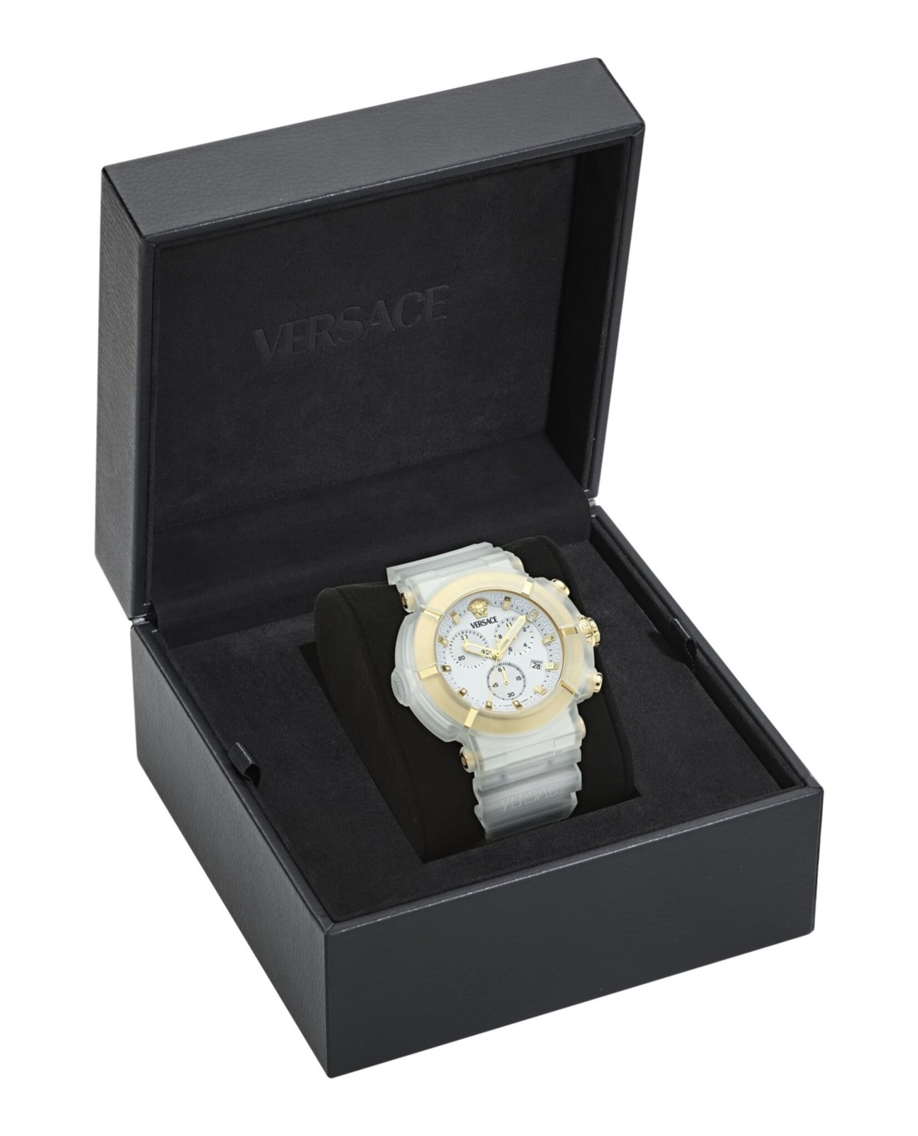 Versace Mens White 45mm Strap Fashion Watch