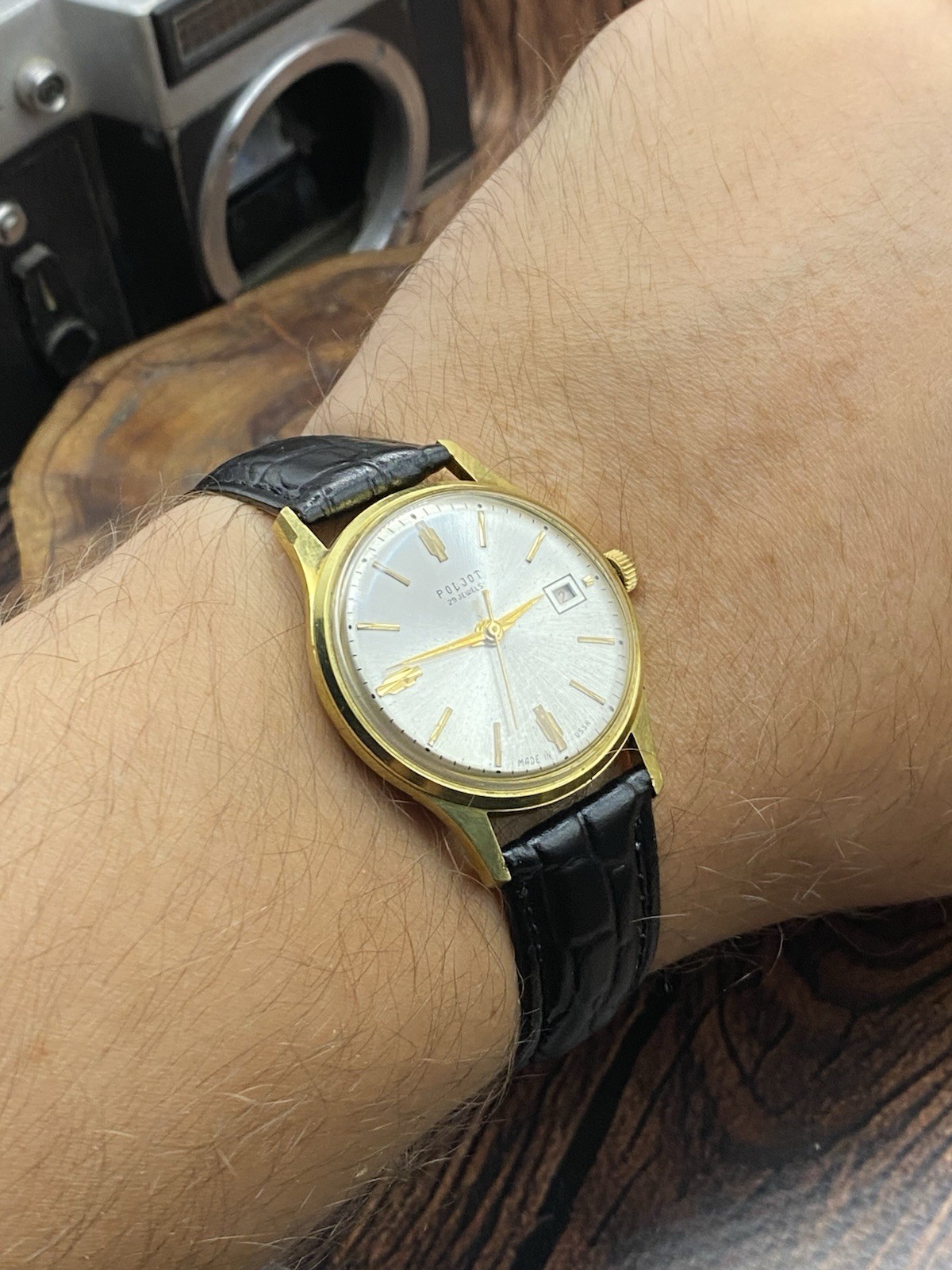 1960s POLJOT DE LUXE AUTOMATIC 29 JEWELS 1MChZ vintage USSR Soviet watch #9538