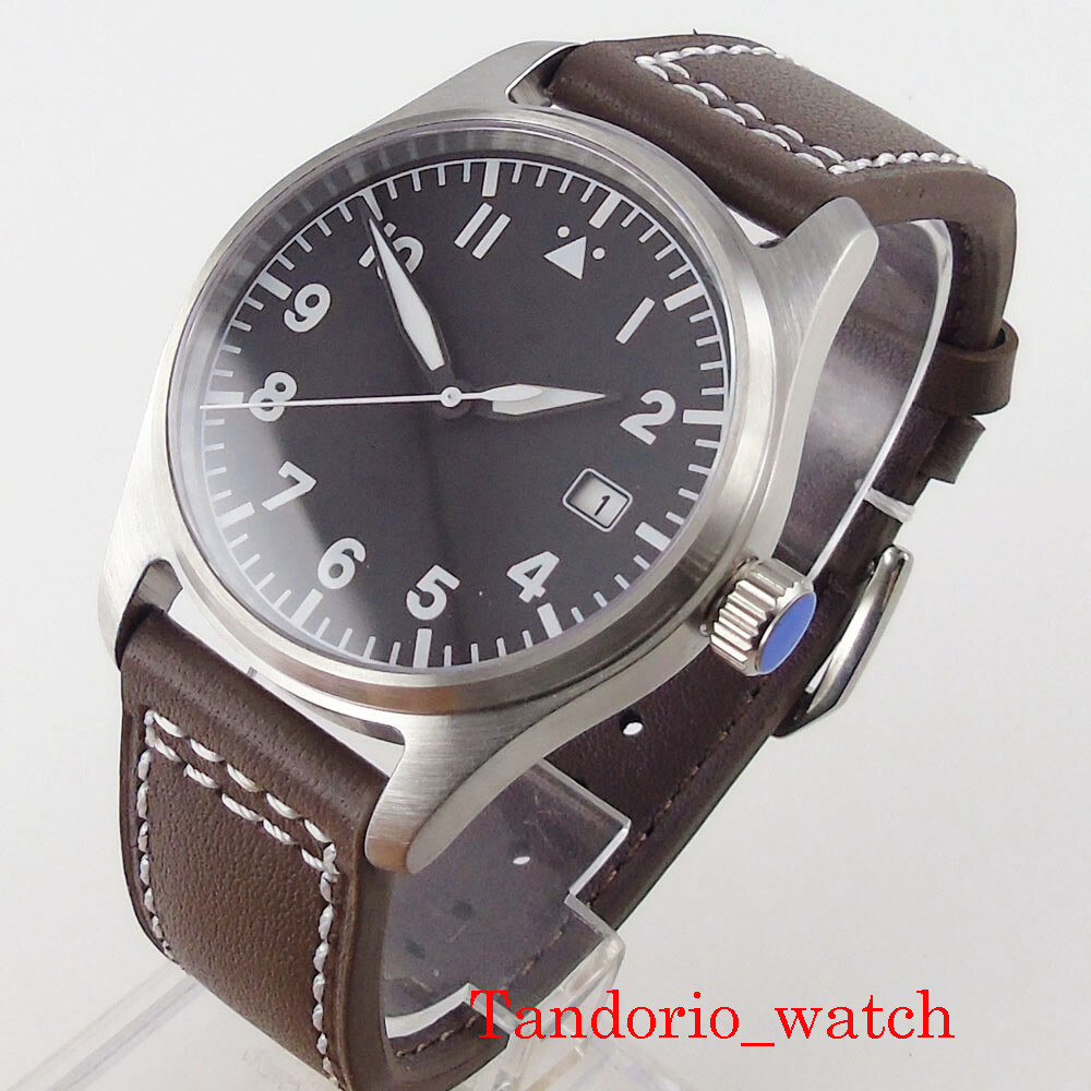 39mm NH35 Atomatic Men Watch Sapphire Glass 200m Waterproof Leather Luminous