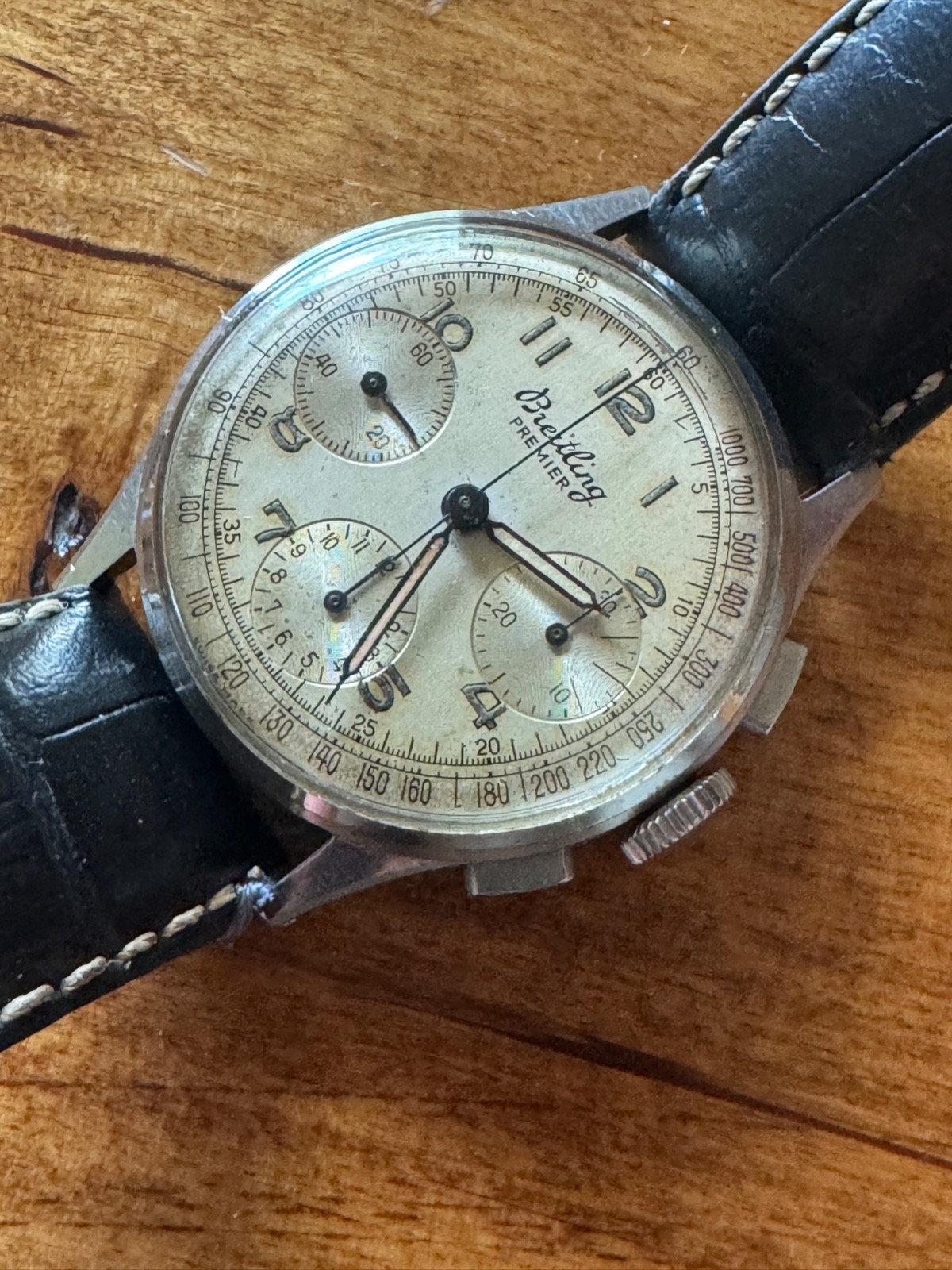 1940’s Stainless Breitling Premier Triple Register Chronograph Ref 787
