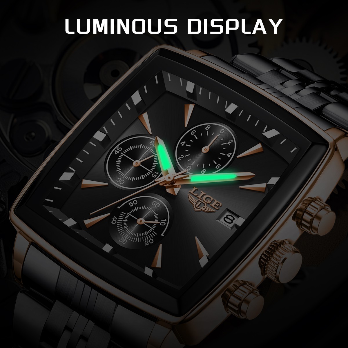 🔥Men Watch Stainless Steel Quartz Date Luminous Business Wristwatch Waterproof