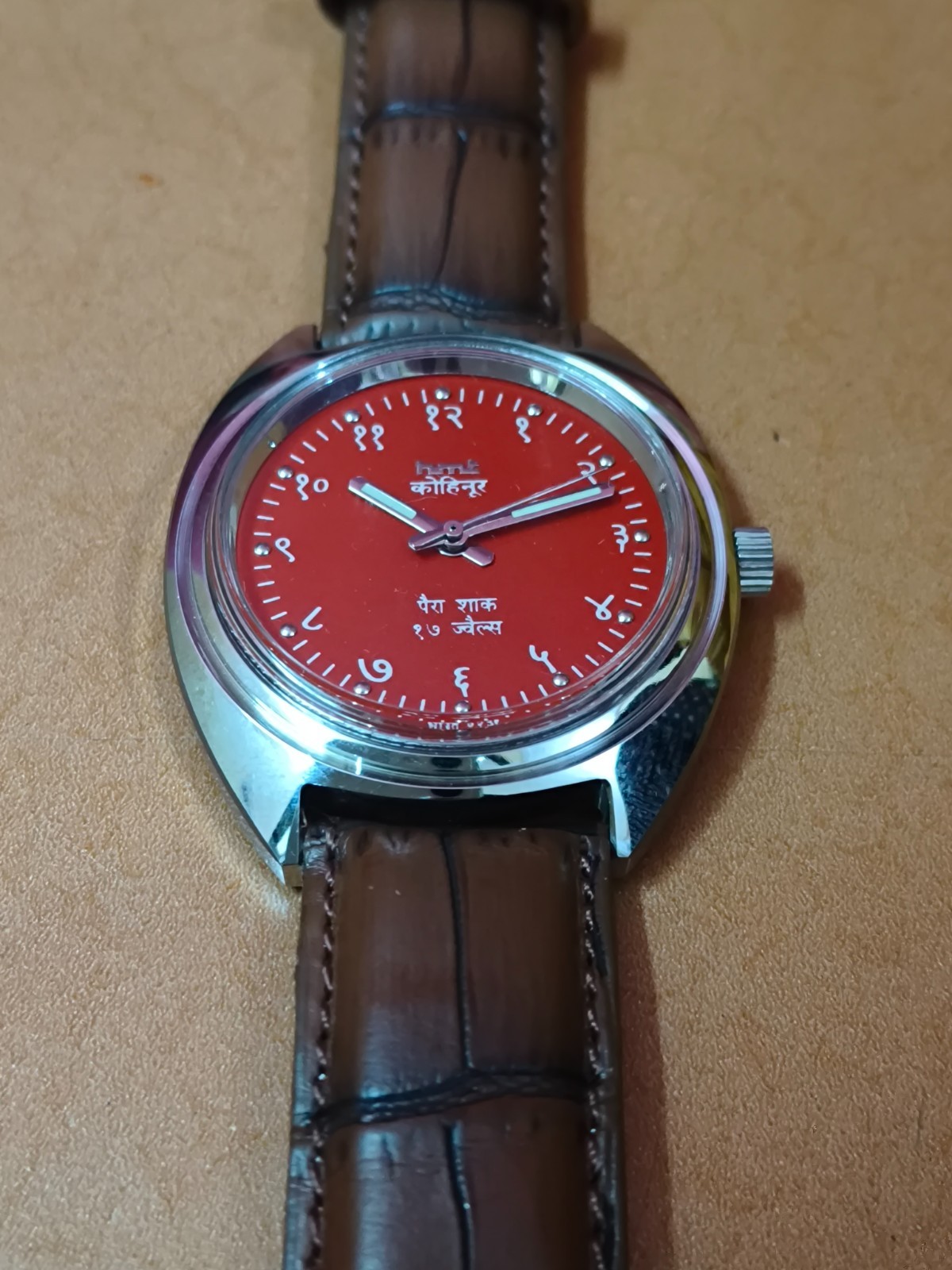 Vintage HMT Kohinoor Red 17 Jewels Mechanical Hand Winding Men’s Wrist Watch