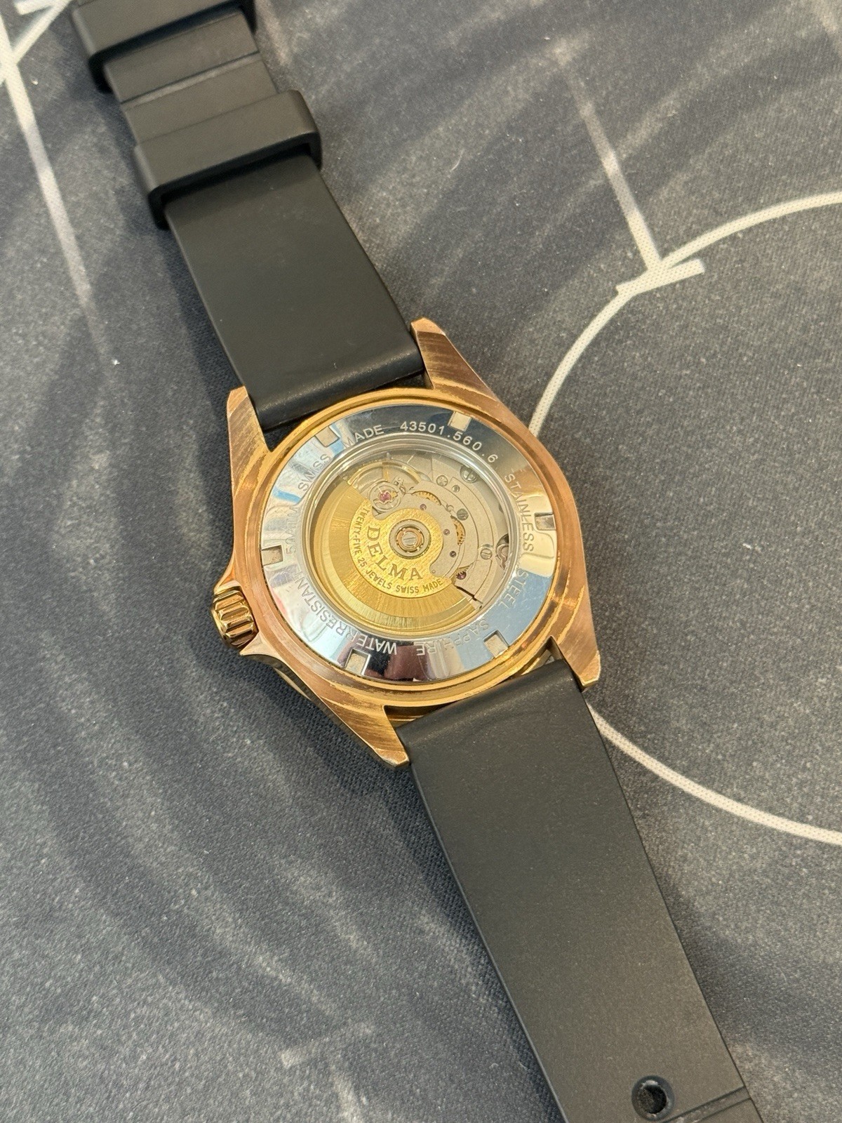 Delma Santiago PVD Rose Gold Automatic Men’s Divers Watch, Sapphire Crystal