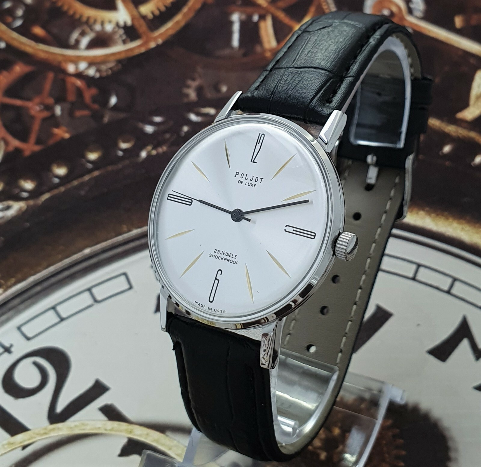 NOS! Poljot De LUXE Ultra SLIM 23 Jewels 2209 Soviet Vintage Men’s Watch USSR