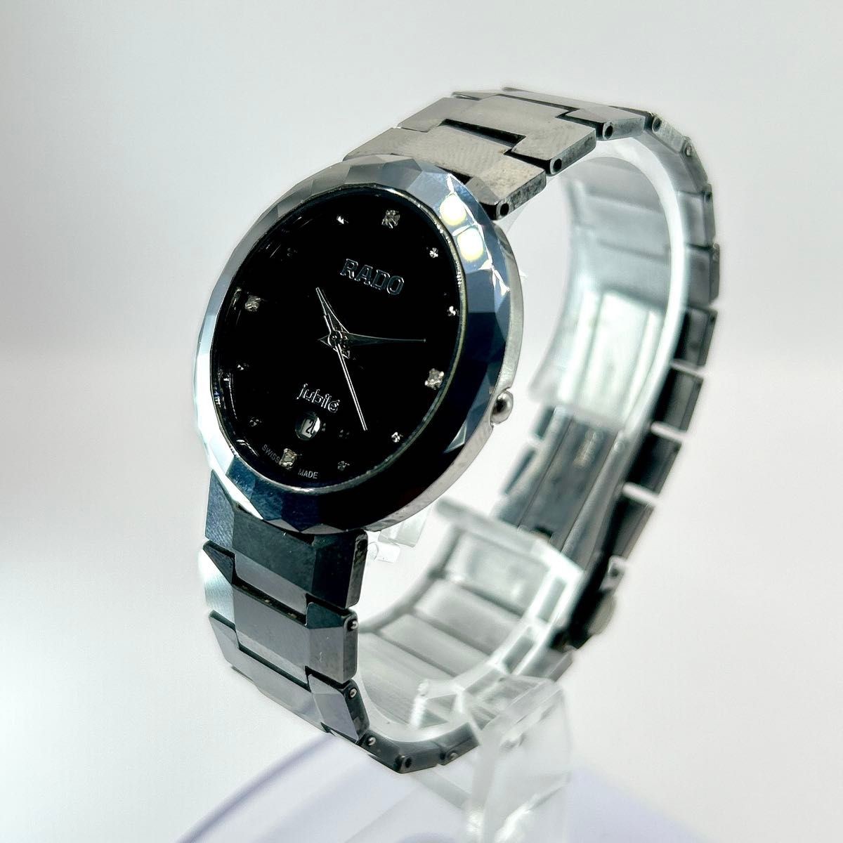 Rado Diastar Jubile Quartz Date Ladies Mens Watch Vintage Silver Stainless Japan