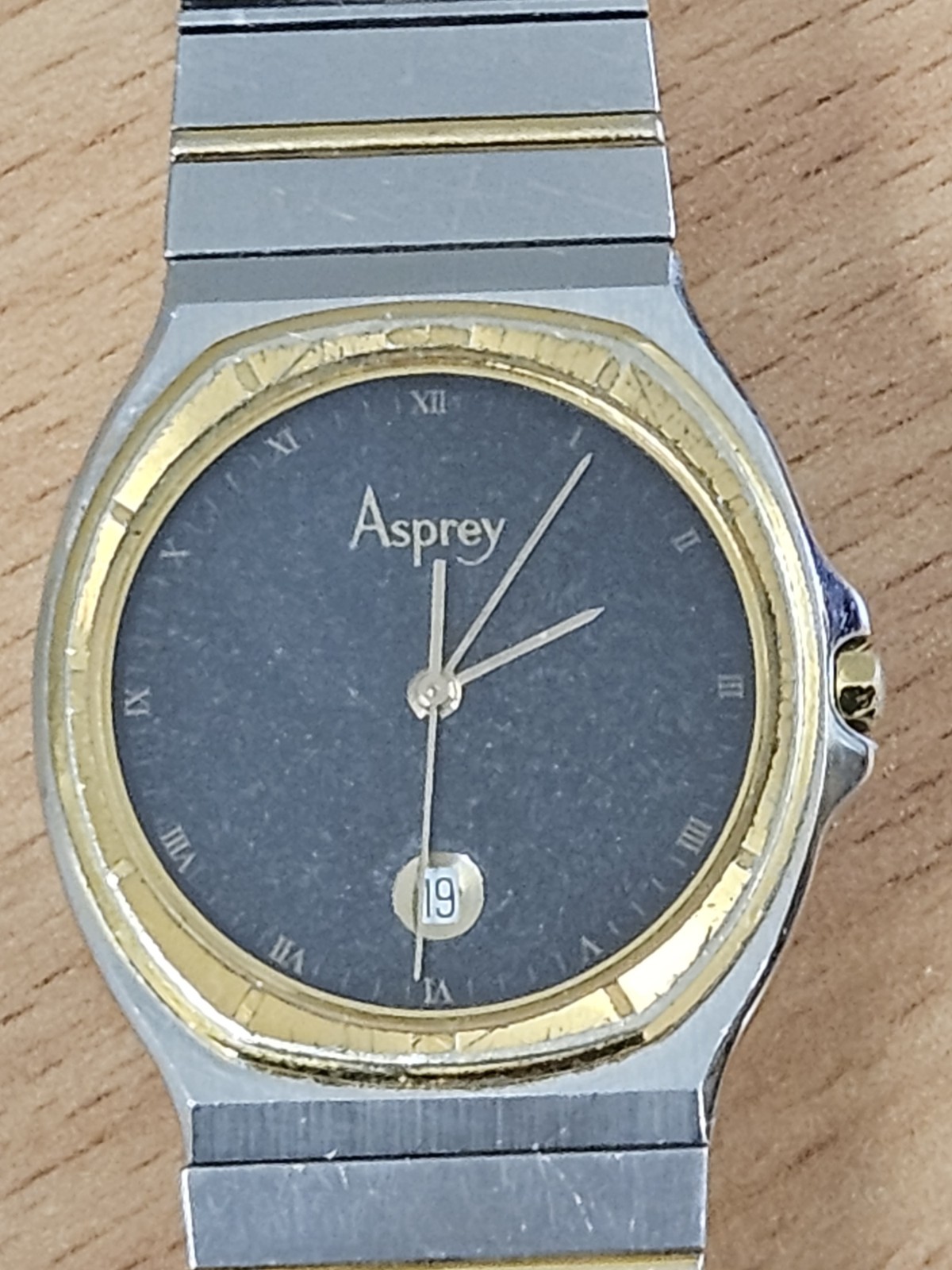 Asprey gold plated Steel quartz gent’s watch