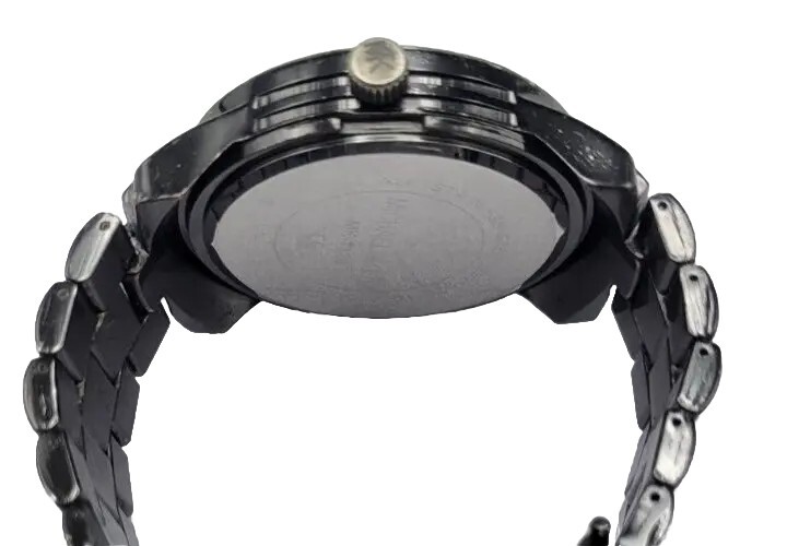 Michael Kors MK-1126 Hematite-Black Logo-Faced Stn.Steel 100m(10ATM) VTG Pre-own