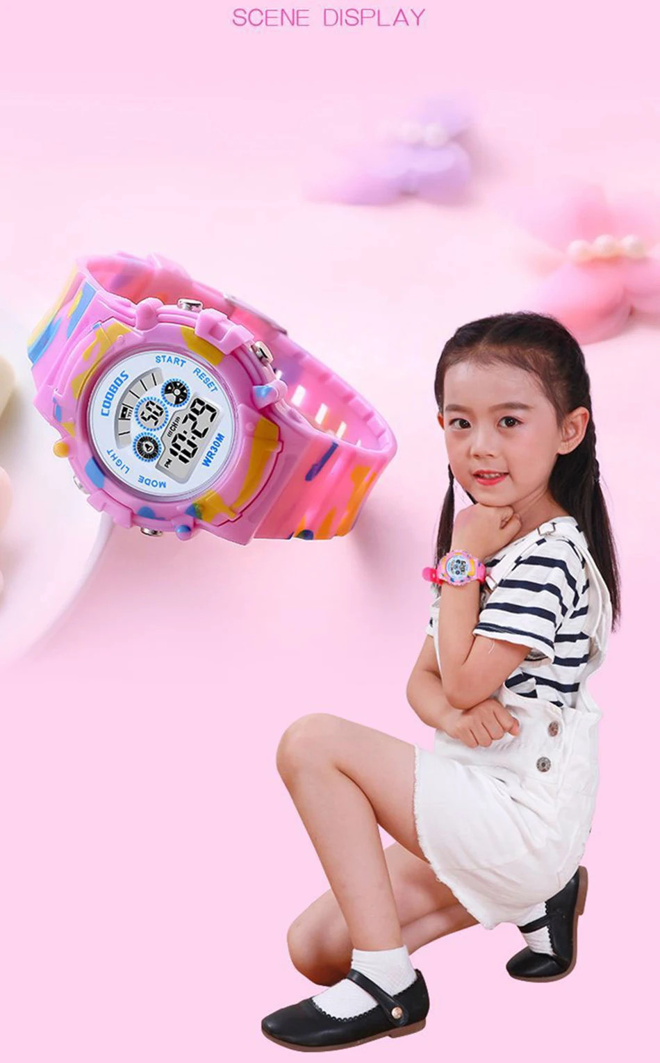 Kids Digital Sport Watch LED Waterproof Luminous Multifunction Wristwatch