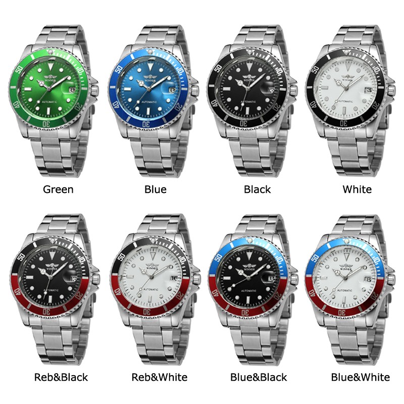 Luxury Automatic Mechanical Watches Stainless Steel Luminous Business Mens Watch