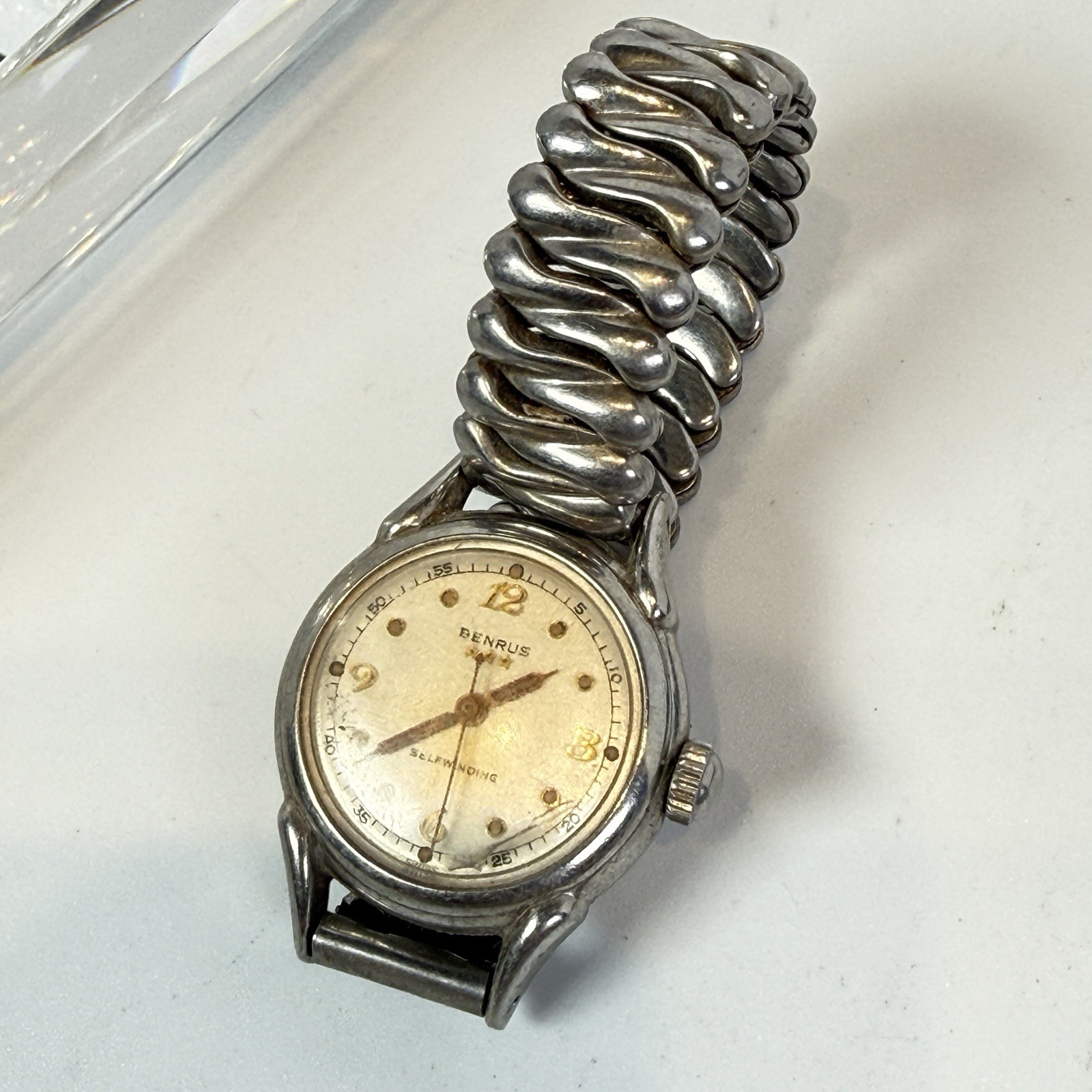 Vintage 1960s Benrus Military Mechanical Ladies Selfwinding Watch Runs