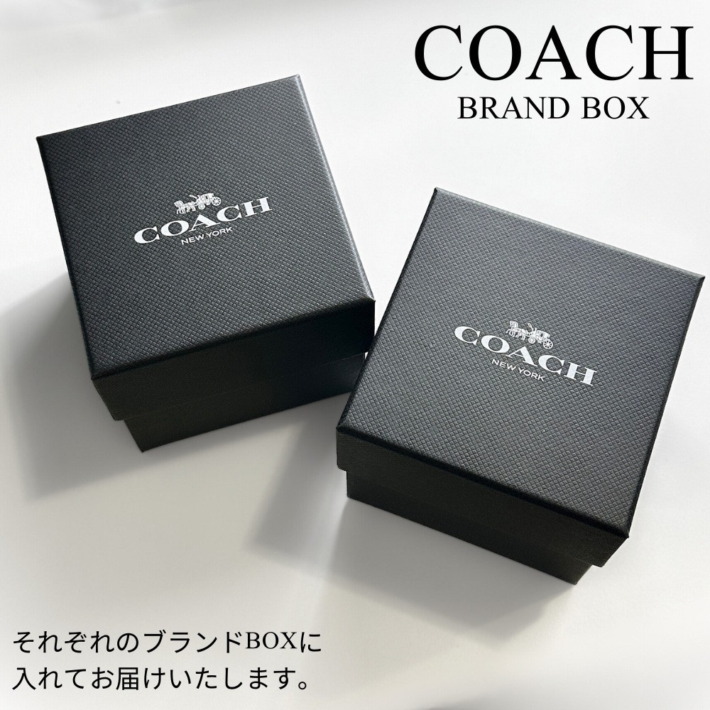 Pair Watch Brand Coach Wristwatch Pair Wristwatch Leather Strap Black Ivory Pair